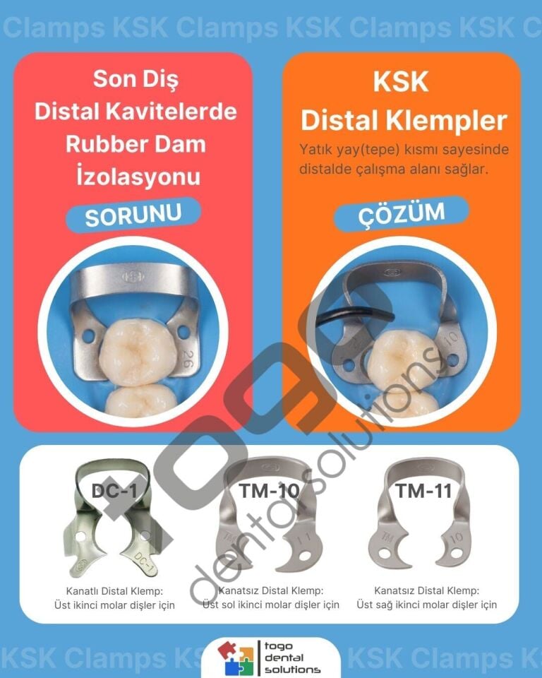 KSK Clamps No:TM-11 _ Distal Klemp Kanatsız _Molar _Mat