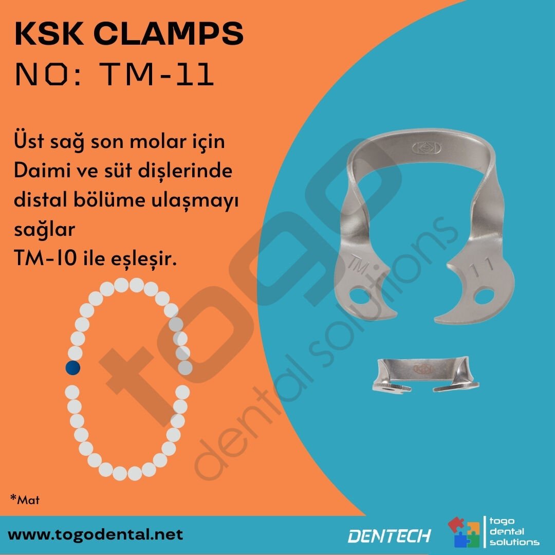 KSK Clamps No:TM-11 _ Distal Klemp Kanatsız _Molar _Mat